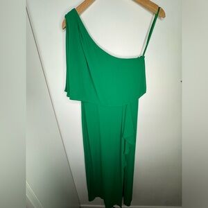 BCBGMaxAzria Vibrant Green One-Shoulder Dress